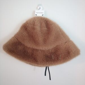 Natasha Brown Faux Fur Bucket Hat